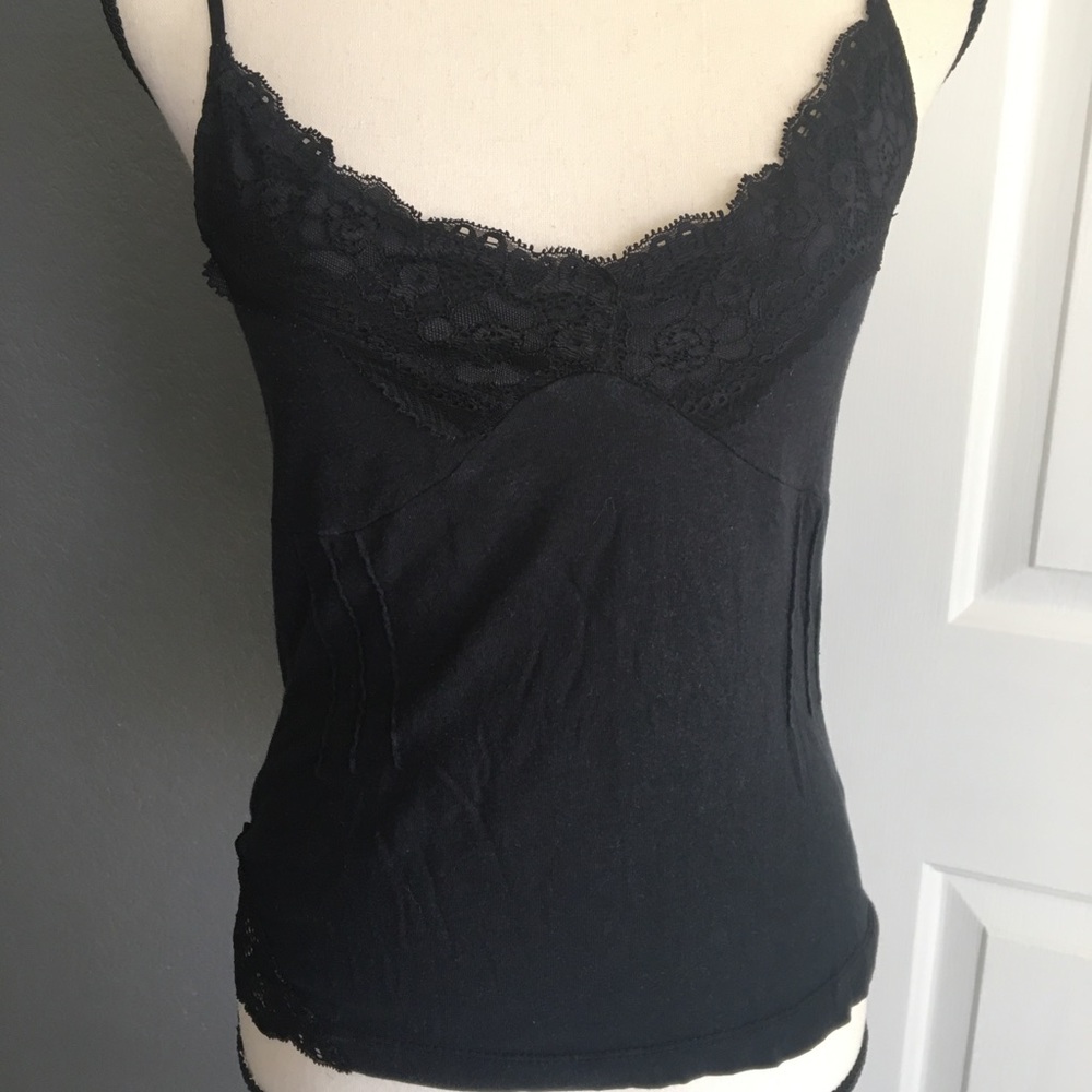 Juniors black lace camisole